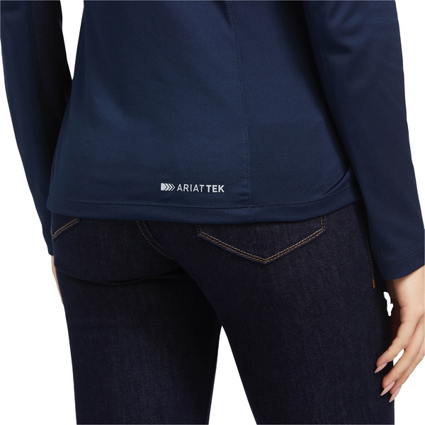 Ariat Womens Sunstopper 2 . 0 1 / 4 Zip Base Layer Top - Navy